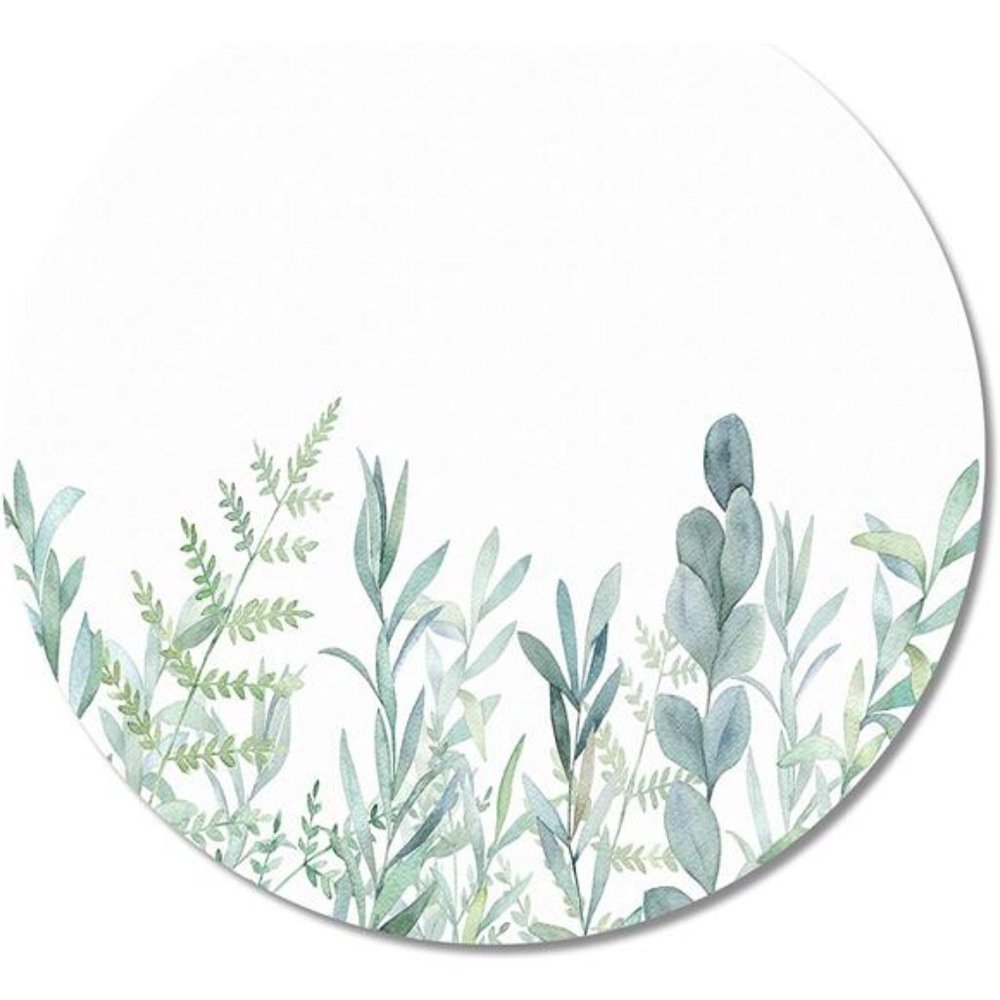 Round Mouse Pad, Green Grass Premium-Textured Mouse Mat, Small Non-Slip Rubber